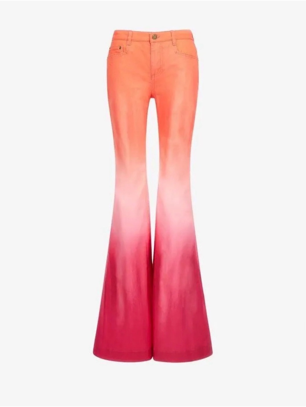 Ombre Flared Jeans in Coral to Rose Roberto cavalli